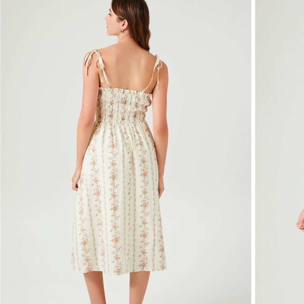Floral Print Smocked Midi Dress - Picture 4 of 5